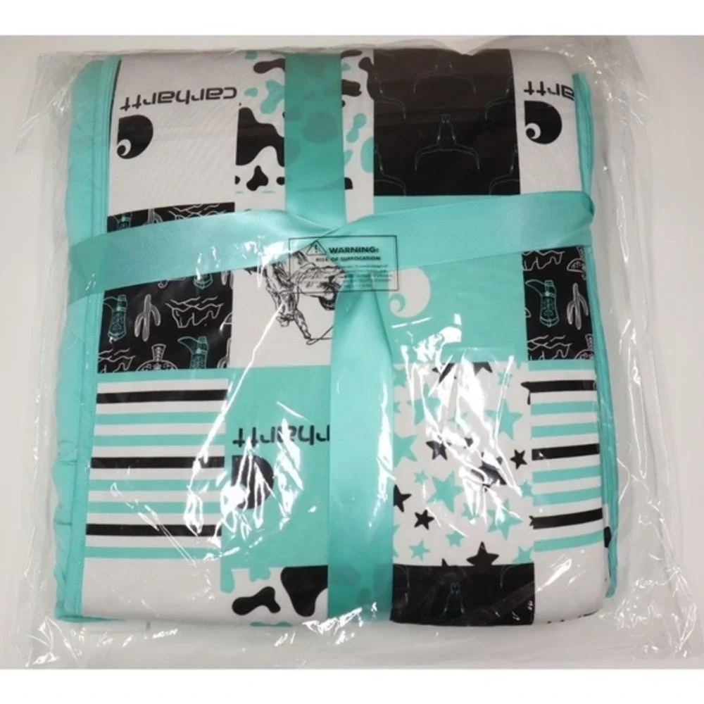 High‎ Society Bamboo Teal Quilted Bamboo Toddler Blanket 40x60
